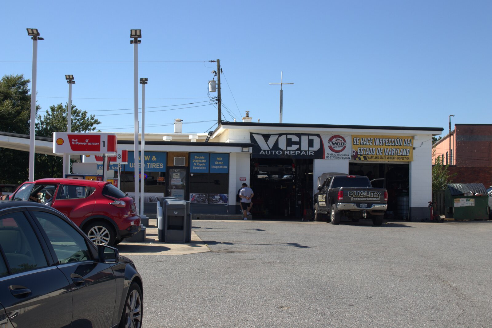 Wide view of the real VCD AUTO REPAIR 4 shop and garage bays